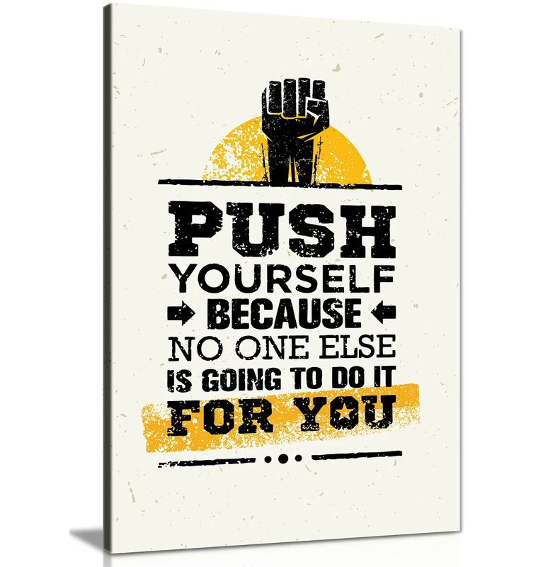 Push Yourself Grunge - Wrapped Canvas Print, 46cm H x 31cm W