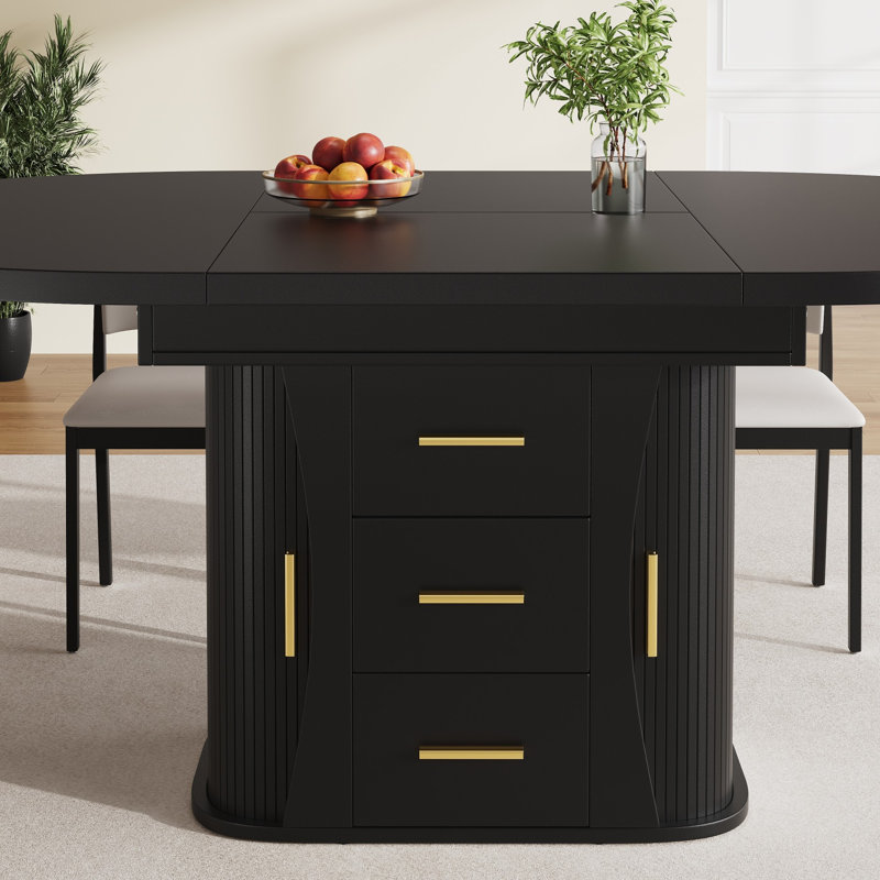 Extendable Dining Table, Black