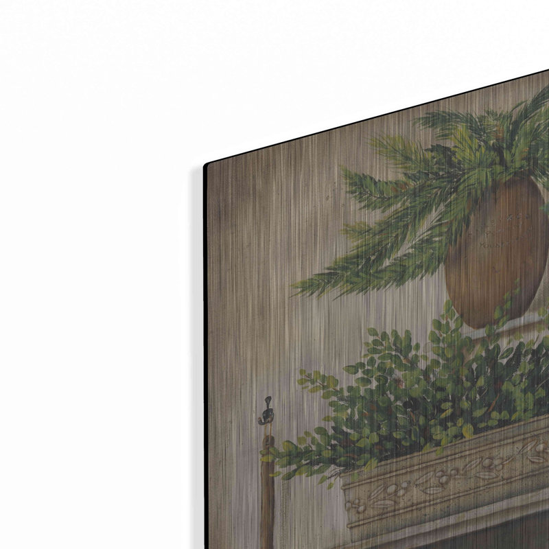 «Potting Bench II» par Pam Britton, art mural en métal, H 24 po x l 36 po