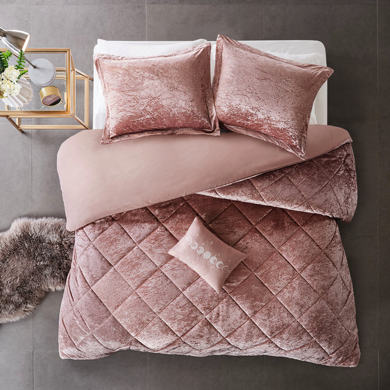 Housse de couette en velours froissé très grand / très grand avec fermeture à boutons