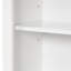 Armoire de salle de bain autoportante avec tablettes réglables et plusieurs compartiments pour un rangement efficace