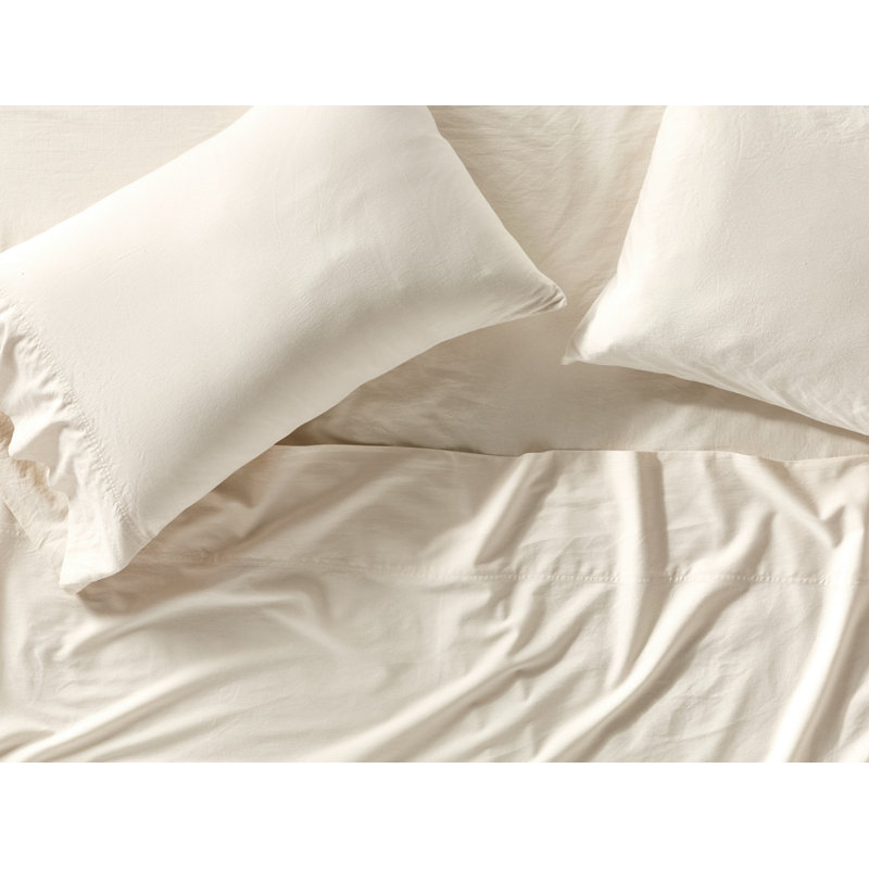 Organic Relaxed Fitted Sheet, Undyed, Twin Fitted Sheet