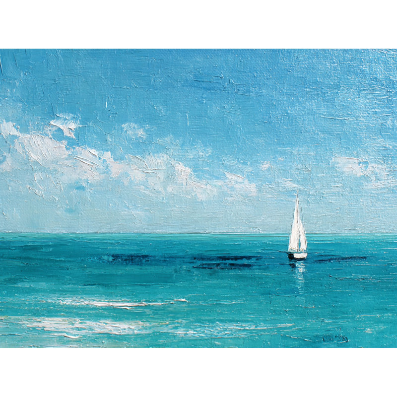«Solitaire Sail in Blue», art mural sur toile tendue