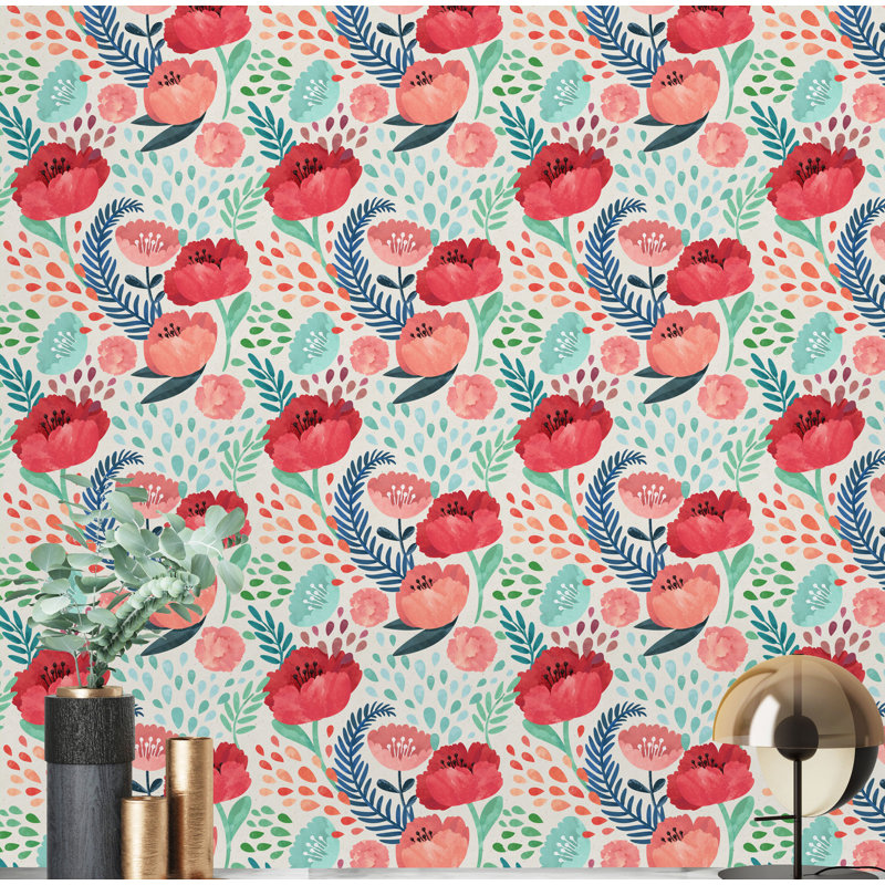 Rouleau de papier peint Atholl Poppy, L 16,67 po x l 25 po