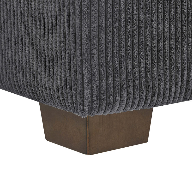 Azuri 7 - Piece Upholstered Sectional, Gray Corduroy