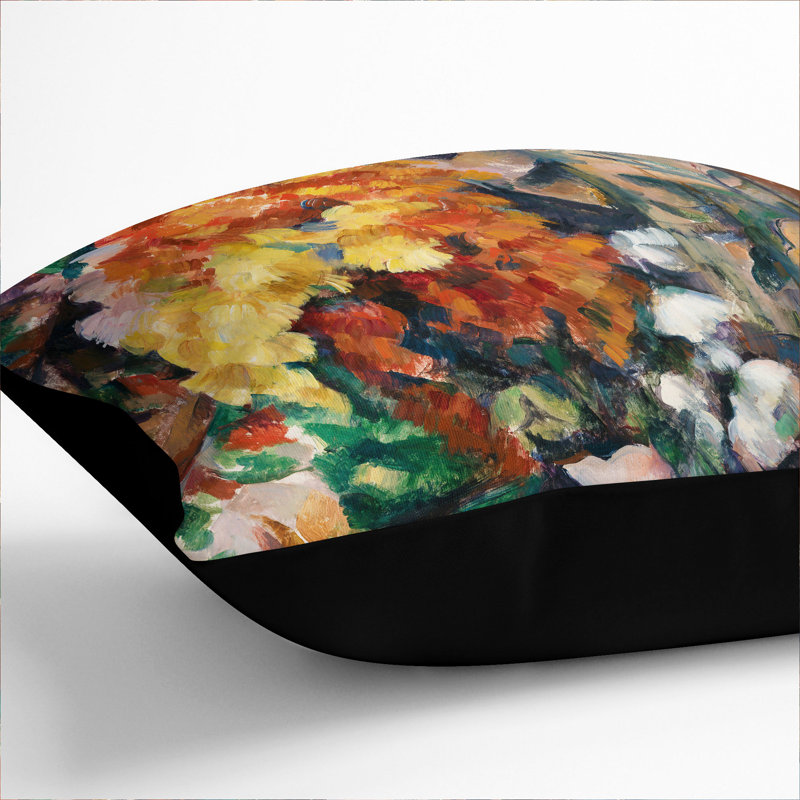 The Flowered Vase Square Throw Cushion, Black, 40cm H x 40cm W x 15cm D