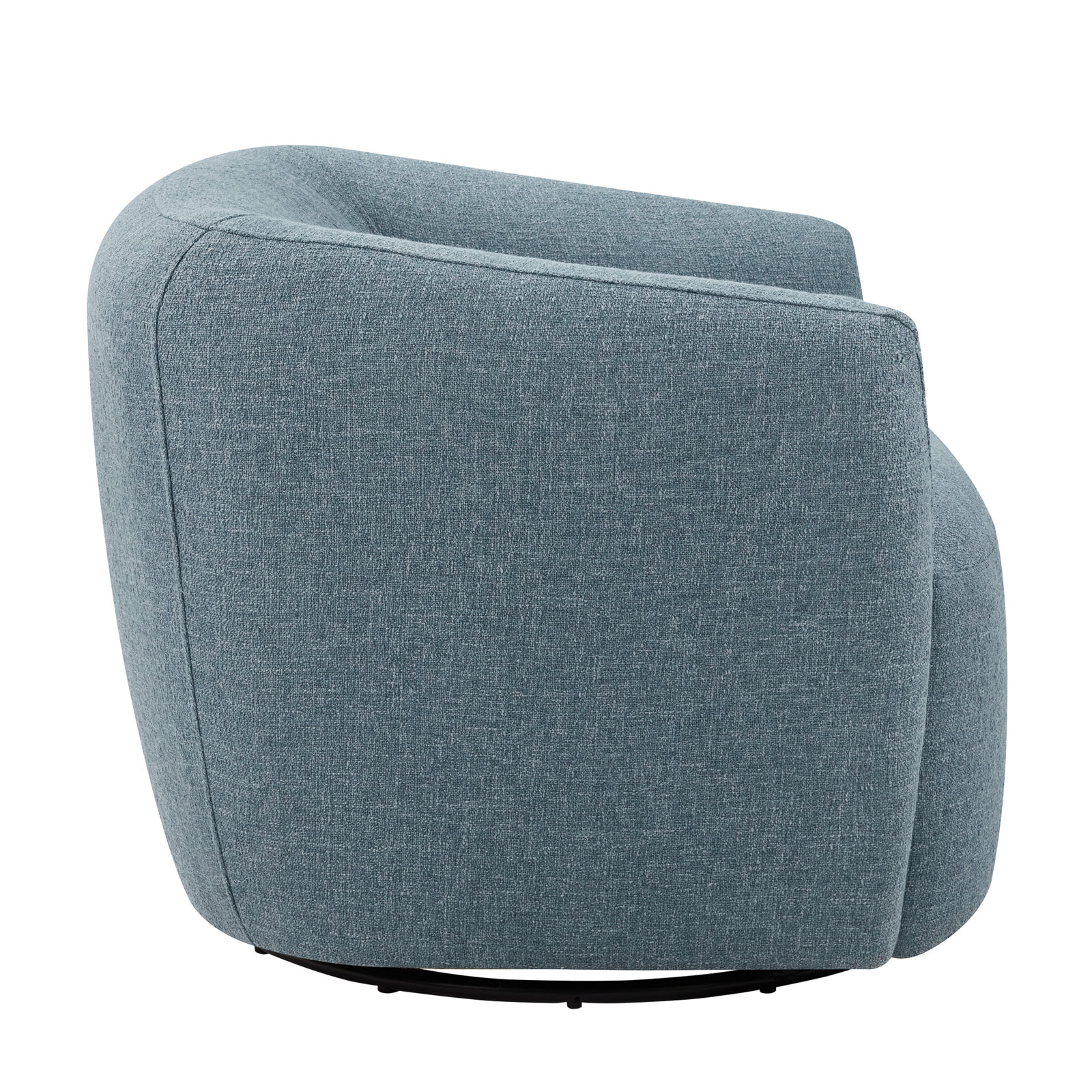 Jeremiah Pine Swivel Armchair, Nathan Capri Blue Tweed