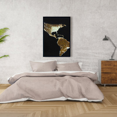 «American Continent At Night» sur toile