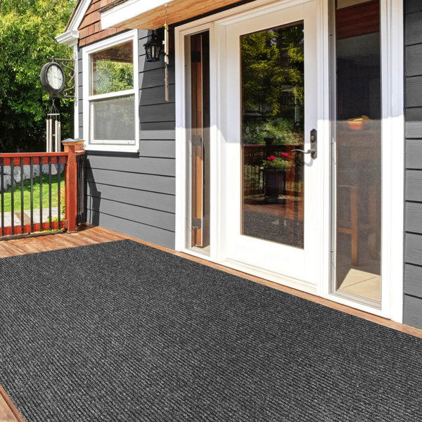 Latitude Run® Heavy-Duty Ribbed Indoor/Outdoor Carpet With Rubber ...