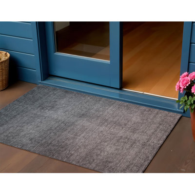 Tapis extérieur lavable gris anthracite et brun 3 pi x 5 pi