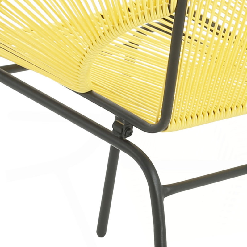 Ensemble de 2 chaises en osier Nusa, Jaune