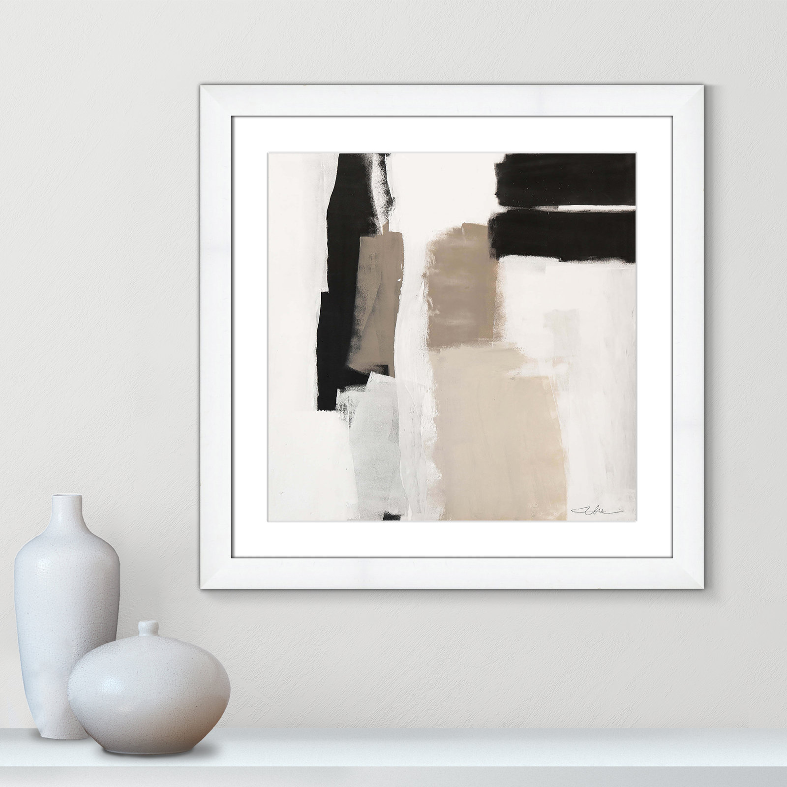 Earth Scapes II Print, 25" H x 25" W x 1.25" D, White Cube Framed