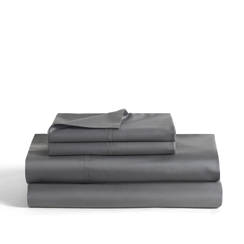 Premier Sateen 4Pc. Sheet Set, Graphite, Queen Sheet Set with 3 Additional Pieces