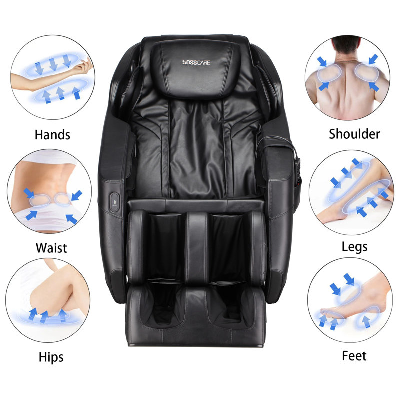 Faux Leather Heated Massage Chair with Footstool