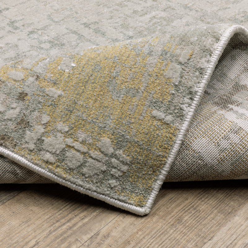 Michels Distressed Abstract Beige/ Multi Area Rug, Rectangle 6'7" x 9'6"