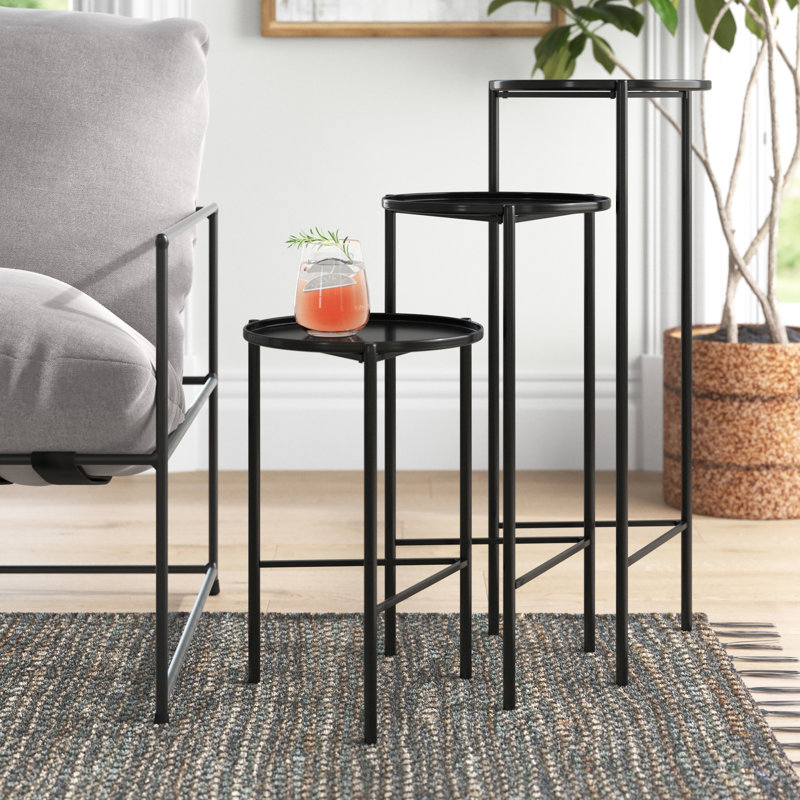 Quince 3 - Piece Living Room Table Set, Black