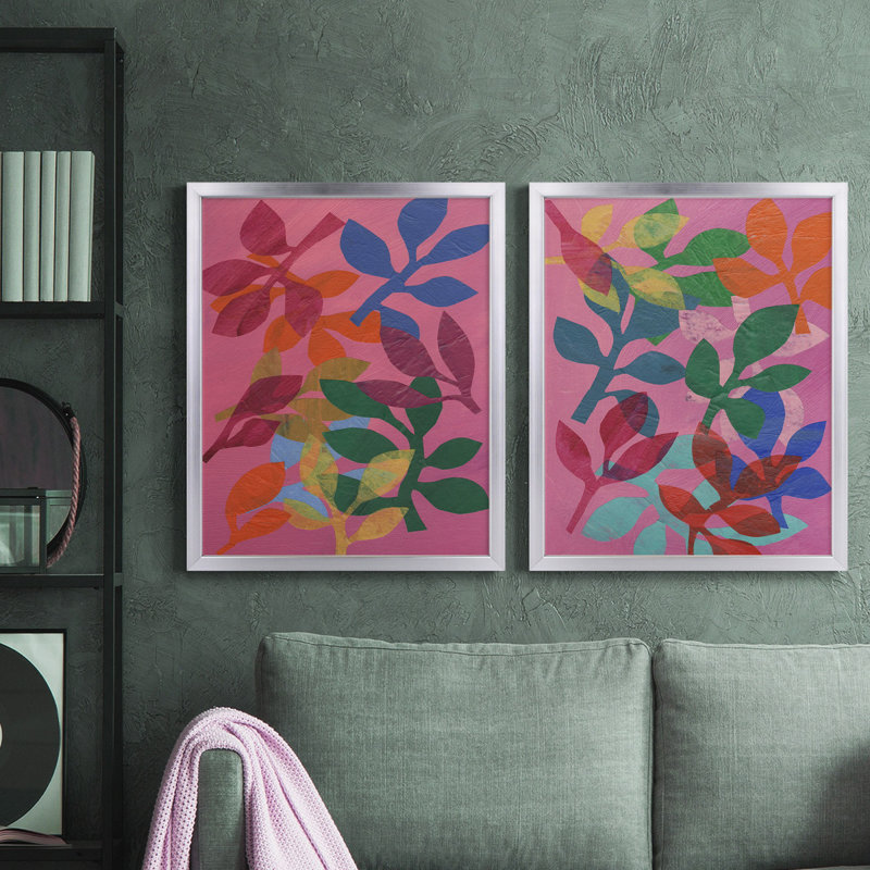 «Vivid Stems III», reproduction encadrée de qualité supérieure - prête à être accrochée, Cadre argenté