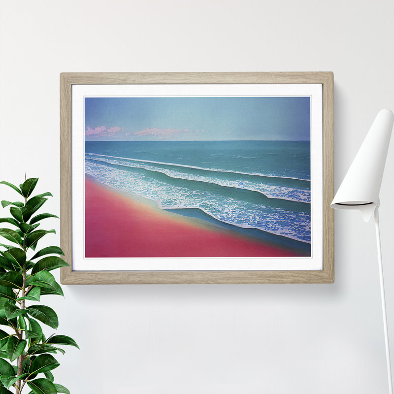 Rose Beach Vol.1 - Single Picture Frame Print, 34cm H x 46cm W x 2cm D, Oak Framed