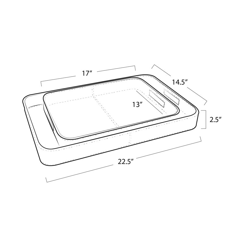 Derby Decorative Tray, Black