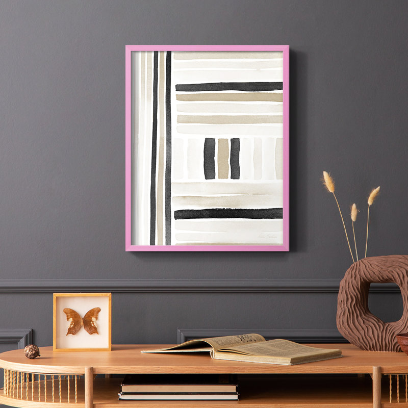 «Neutral Lines II», reproduction encadrée - bois massif, H 28 po x l 22 po, Noir