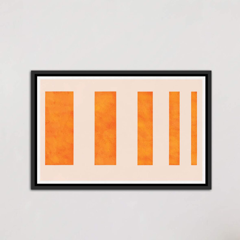 " Orange Levies ", Distressed Black Framed Canvas, 18" H x 26" W x 1.5" D