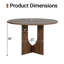 Table de salle à manger ronde de style transitionnel de 119 cm (47 po) avec pied central en forme de U-271785217