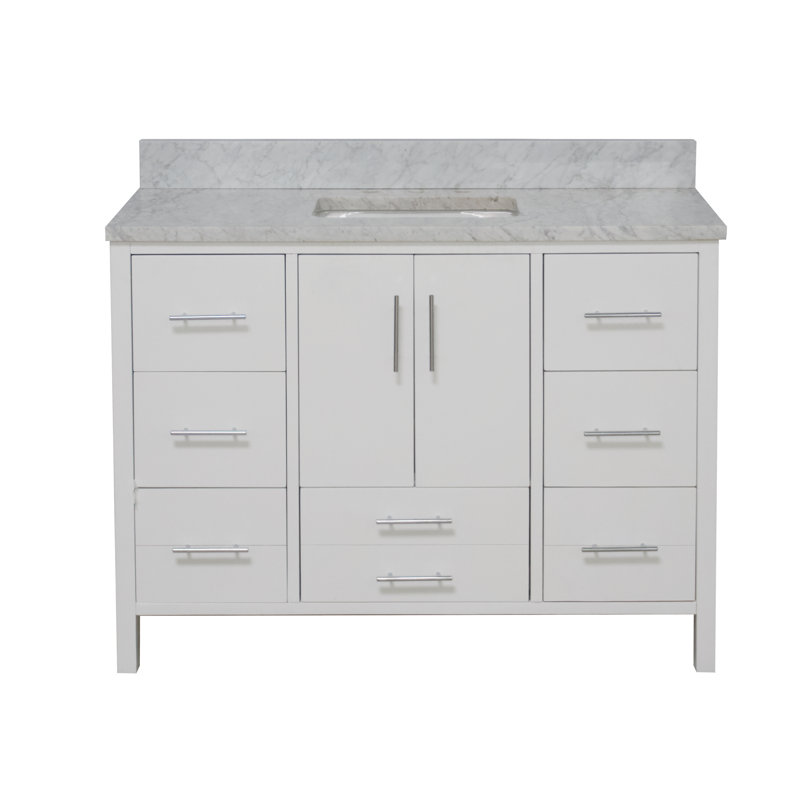 Kiara 48'' Single Bathroom Vanity, White, Black