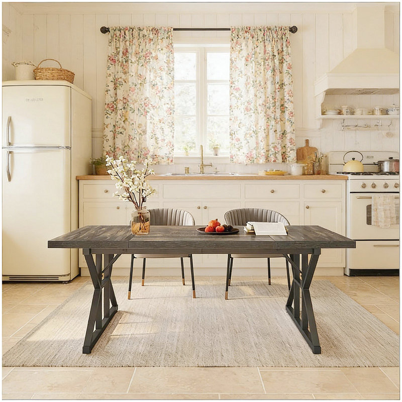 Versatile Dining Table,Classic Kitchen table, Oak, Black