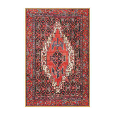 Tapis traditionnel rouge / noir / crème