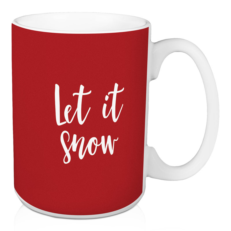 Grande tasse à café let it snow Heathfield, Rouge