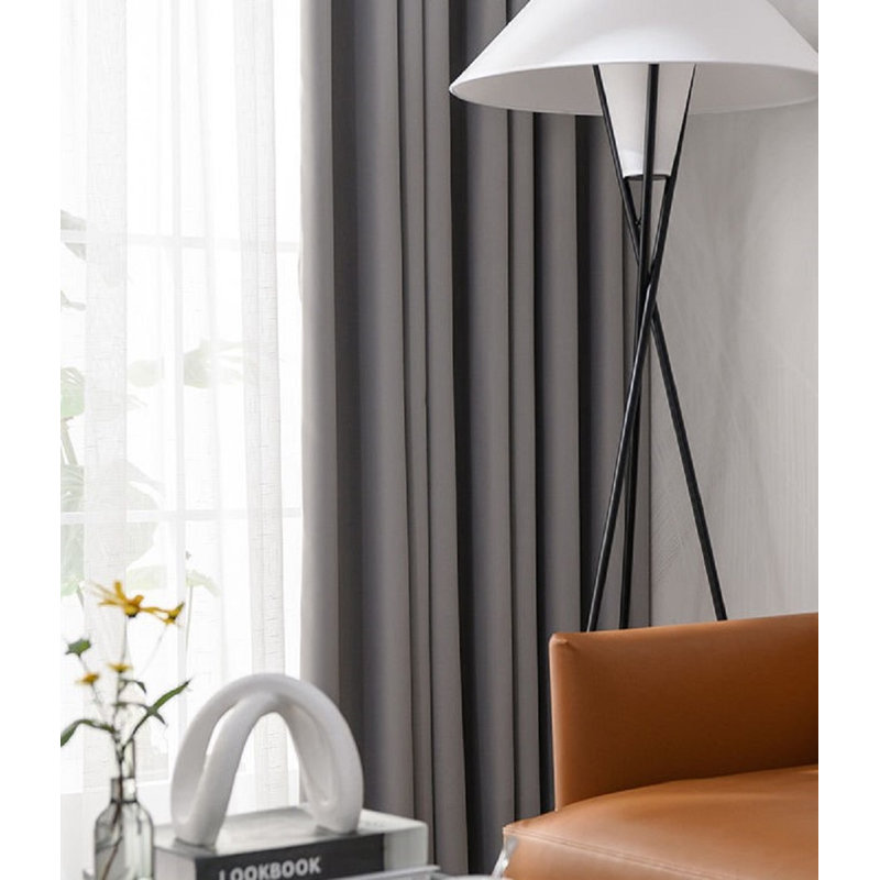 Rideau occultant en polyester, Gris, L 52 po x L 102 po