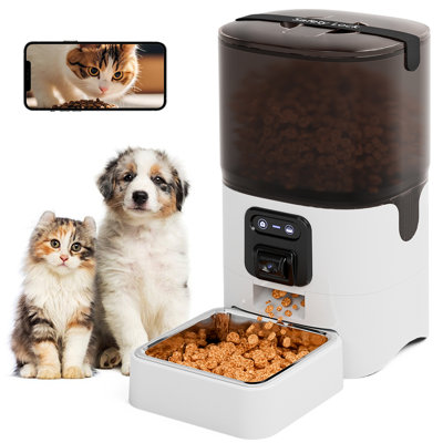UMOMO 6L Automatic Cat Feeder with Camera, HD Camera Live Video, Night Vision 2-Way Audio, WiFi & App Remote Control, Programmable Pet Feeder, Smart Timed Dry Food Dispenser for Cat & Dog