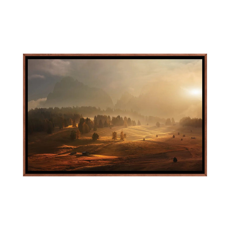Morning On Alpine Meadow by Daniel Řeřicha - Print on Canvas, Brown, 101.6 cm H x 66.04 cm W