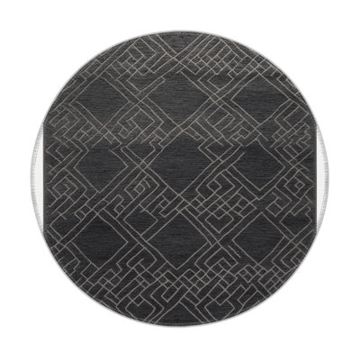 Trellis Gray Indoor and Outdoor Area Rug