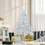 Arbre de Noël artificiel Holiday Aisle® avec branches réalistes en pin, ouverture automatique, pour la décoration intérieure, blanc-1842254466