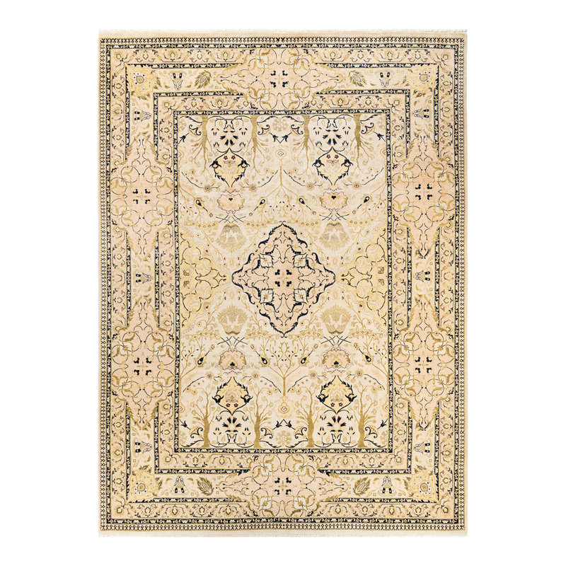 Tapis unique en laine noué à la main 9 pi 1 po x 12 pi 6 po nouvel âge Shadon