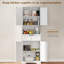 Armoire de garde-manger avec petit comptoir ouvert, buffet avec huche, blanc