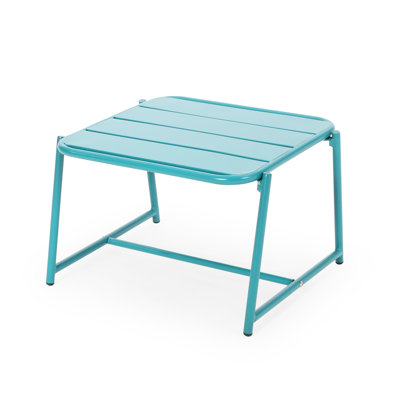 Table d'appoint mat sarcelle, rendant le fer extérieur plus attrayant et élégant pour une belle ambiance