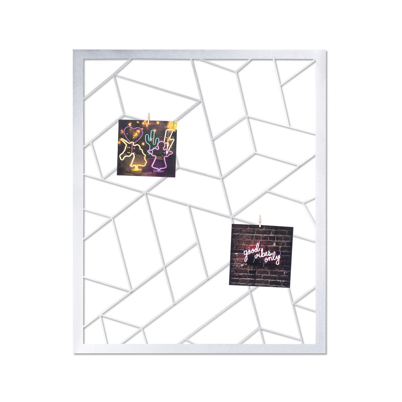 Abstract Wall Decor on Metal, Silver