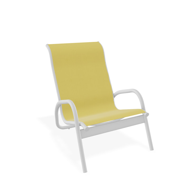 Beach Chair, Textured White, Yellow 43D