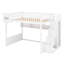 Lit mezzanine en bois avec escalier et garde-robe-2061045639