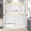 Porte de douche coulissante double sans cadre de 61 po à 66 po x H 78 po.-133200372