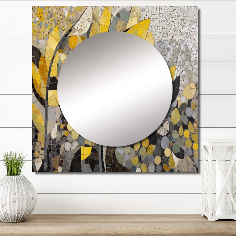 Milika - Boho Mosaic Square Mirror Wall Art For Bathroom, 36" x 36"