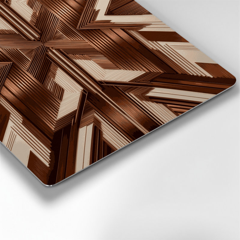Op Art 79 Brown Metal Wall Art, 11" H x 14" W