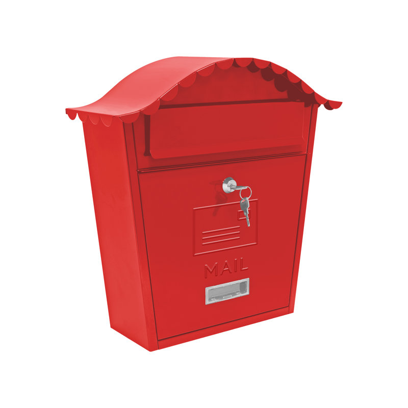Steel Wall Mounted Letter Box, Red