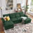 109.84" U Shaped Double Layer Soft Sofa with Toss Pillows-263194438