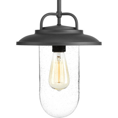Emmalyn 1 - Light Textured Black Single Pendant