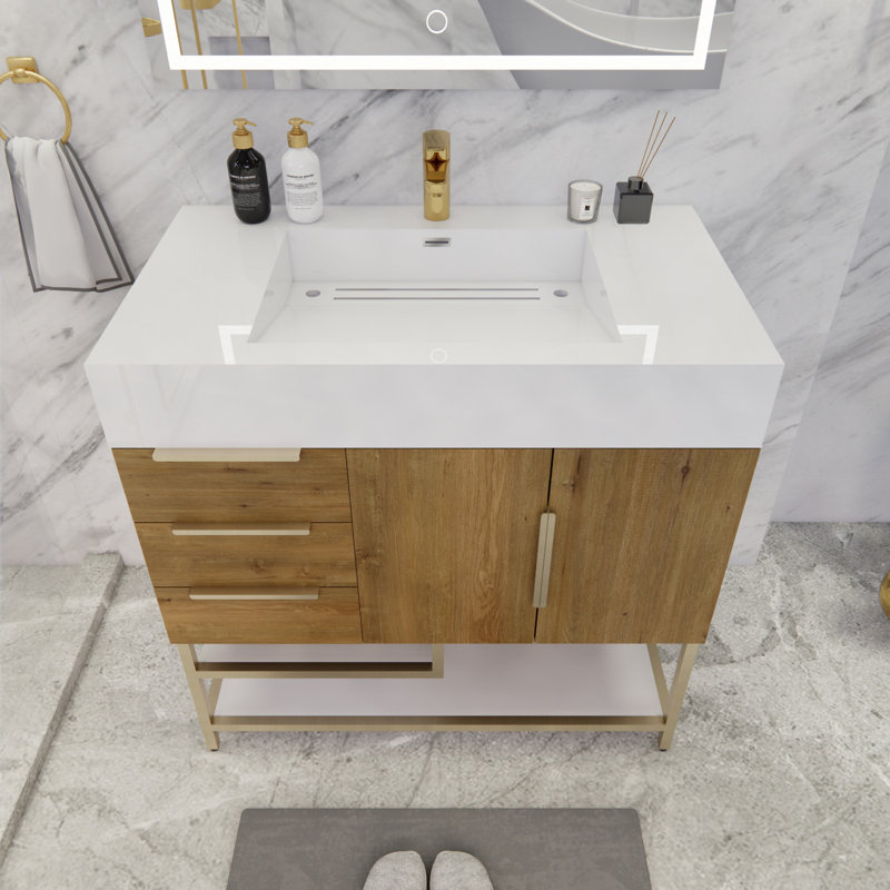 Ensemble de meuble-lavabo simple 36 po Sevara, Chêne