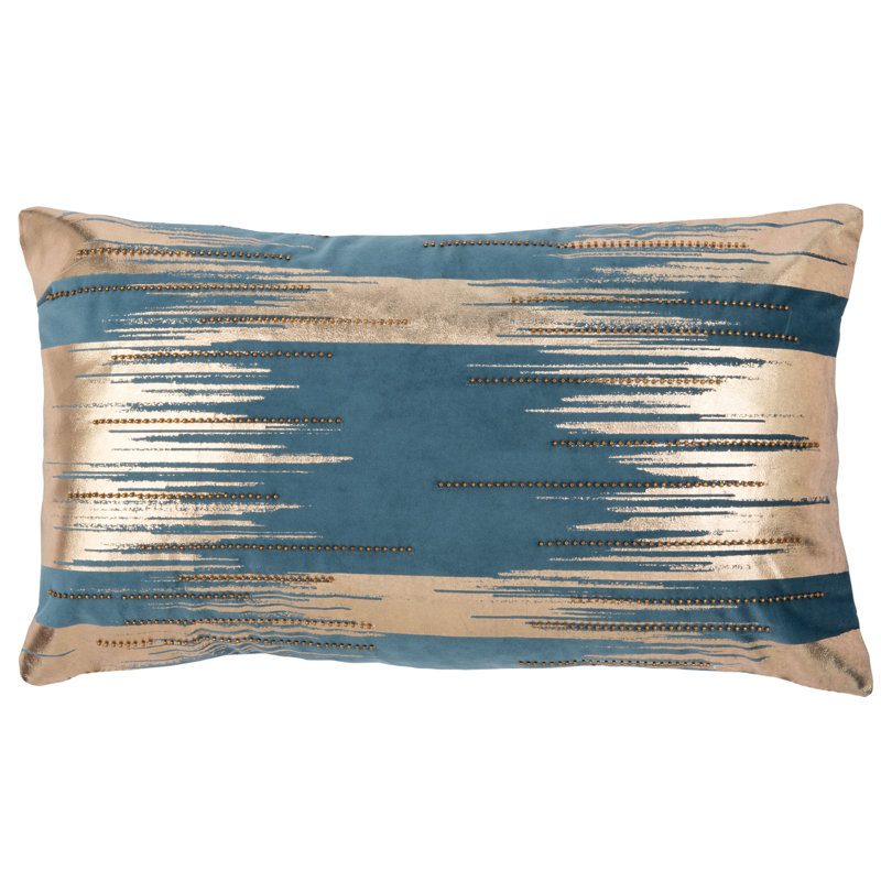  Abstract Throw Pillow, Green/Gold