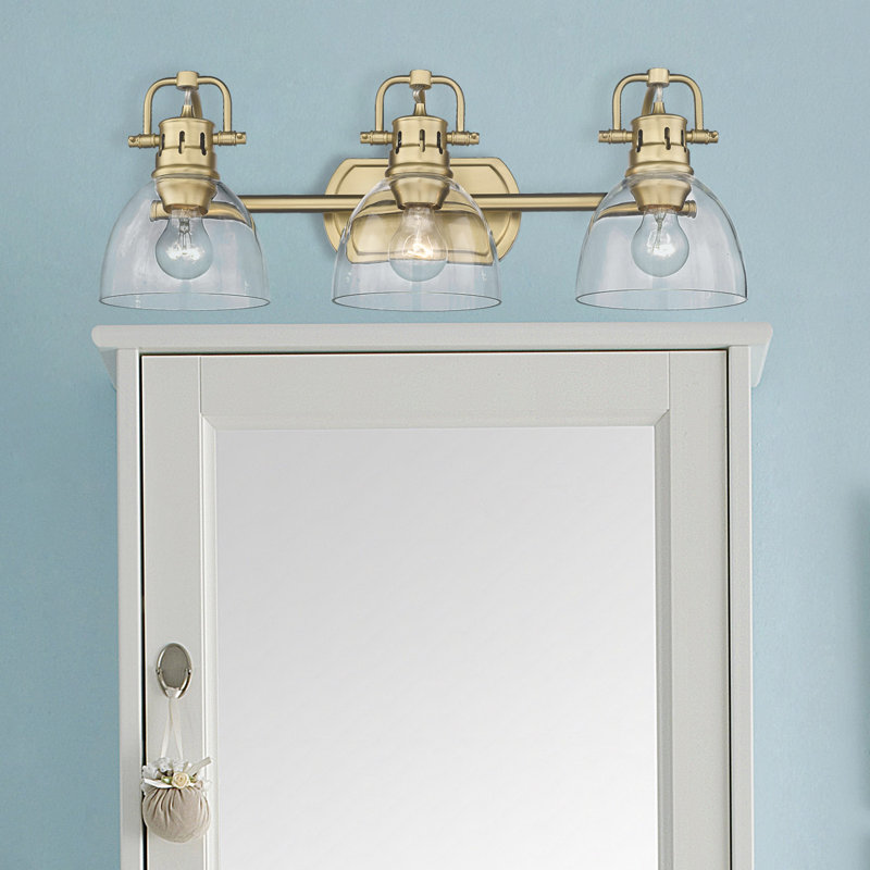 Drakeford Vanity Light, Brushed Champagne Bronze, Clear Glass, 3 Lights